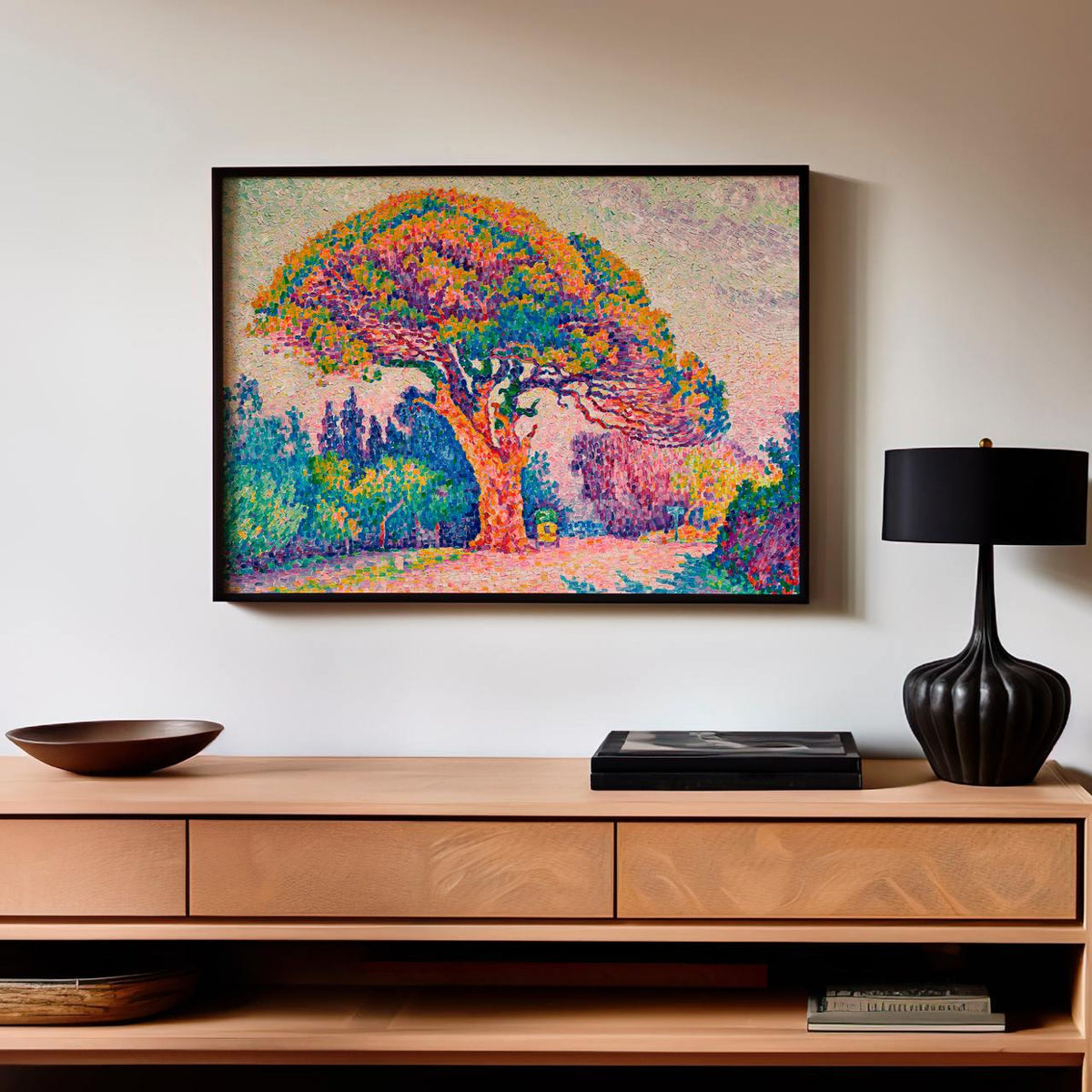 Paul Signac, The Pine Tree Saint Tropez 1909 - Canvas Wall Art Print, Rustic Home Decor, Large Framed Art