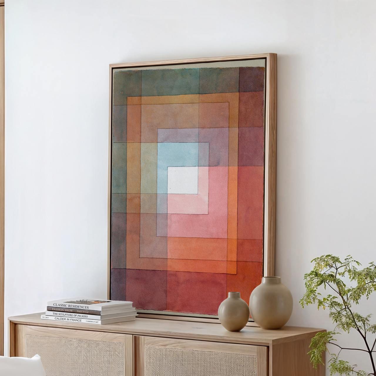 Paul Klee, Polyphonic Setting for White 1930 - Framed Canvas Wall Art, Office Decor, Large Abstract Print