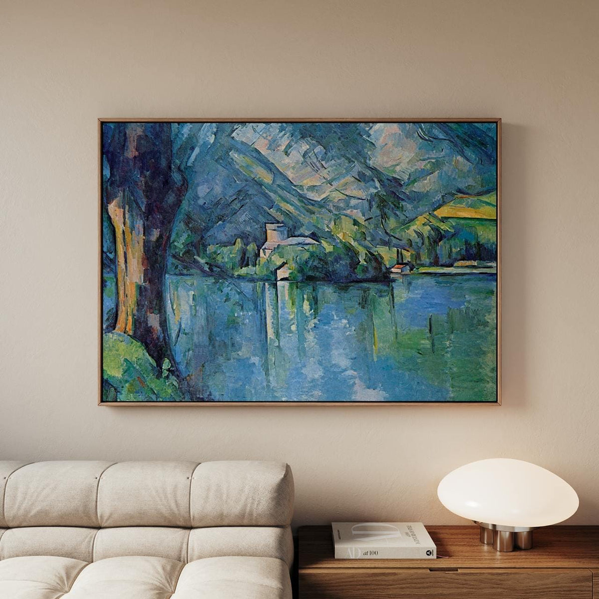 Paul Cezanne, Lake of Annecy 1890s - Framed Canvas Wall Art Print, Home Decor, Modern Gallery Art