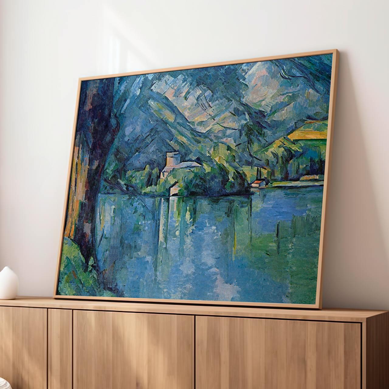 Paul Cezanne, Lake of Annecy 1890s - Framed Canvas Wall Art Print, Home Decor, Modern Gallery Art