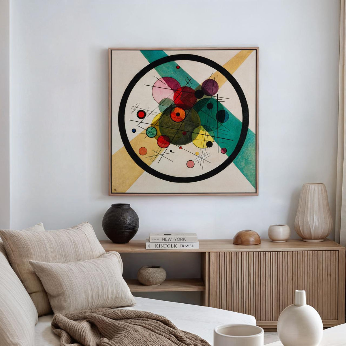 Wassily Kandinsky, Circles in a Circle 1923 - Abstract Canvas Wall Art, Modern Home Decor, Framed Print