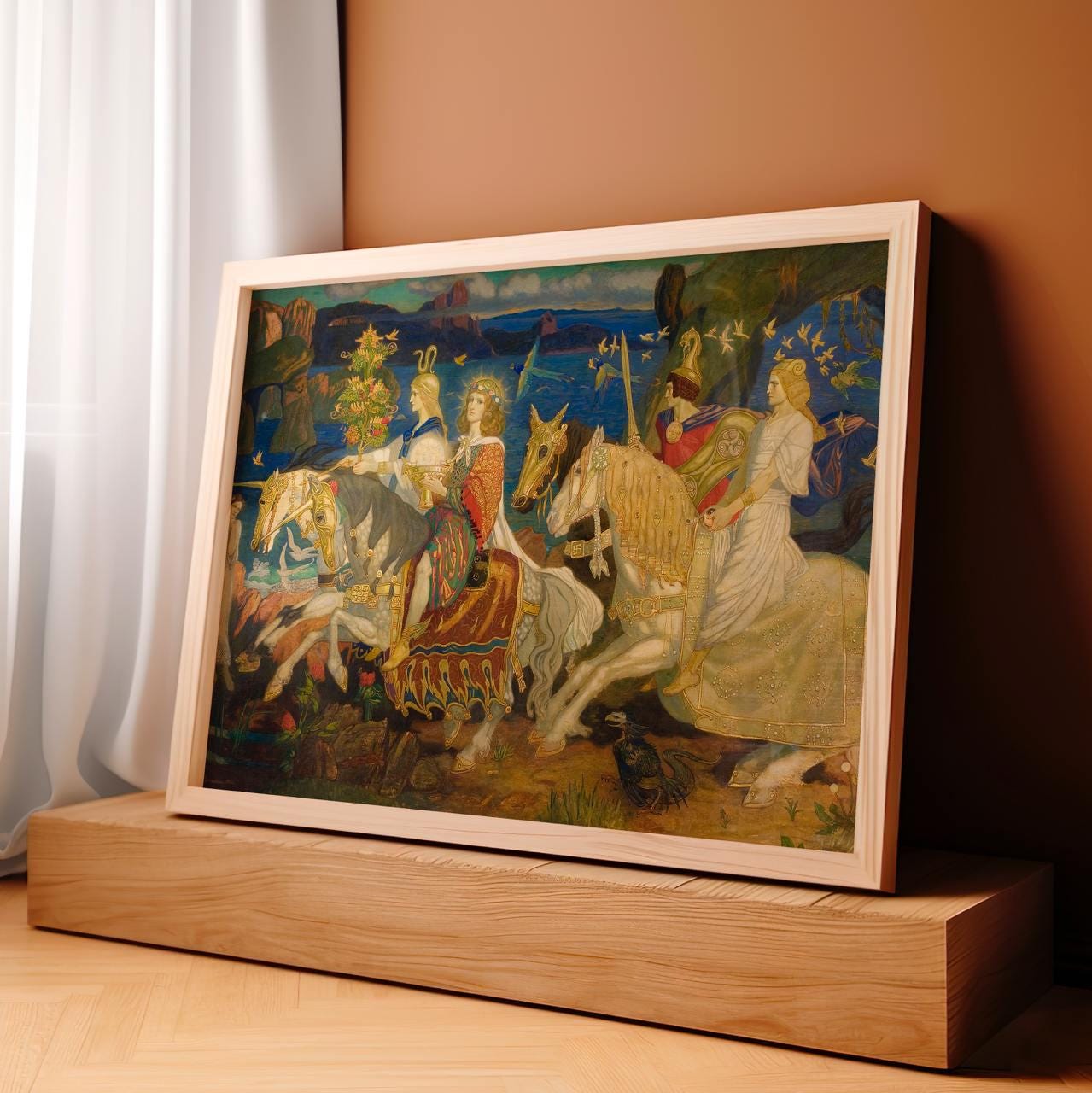 John Duncan - Riders of the Sidhe - Celtic Fairy Riders Print, Mythical Horses Wall Art, Symbolist Fantasy Decor, Vintag