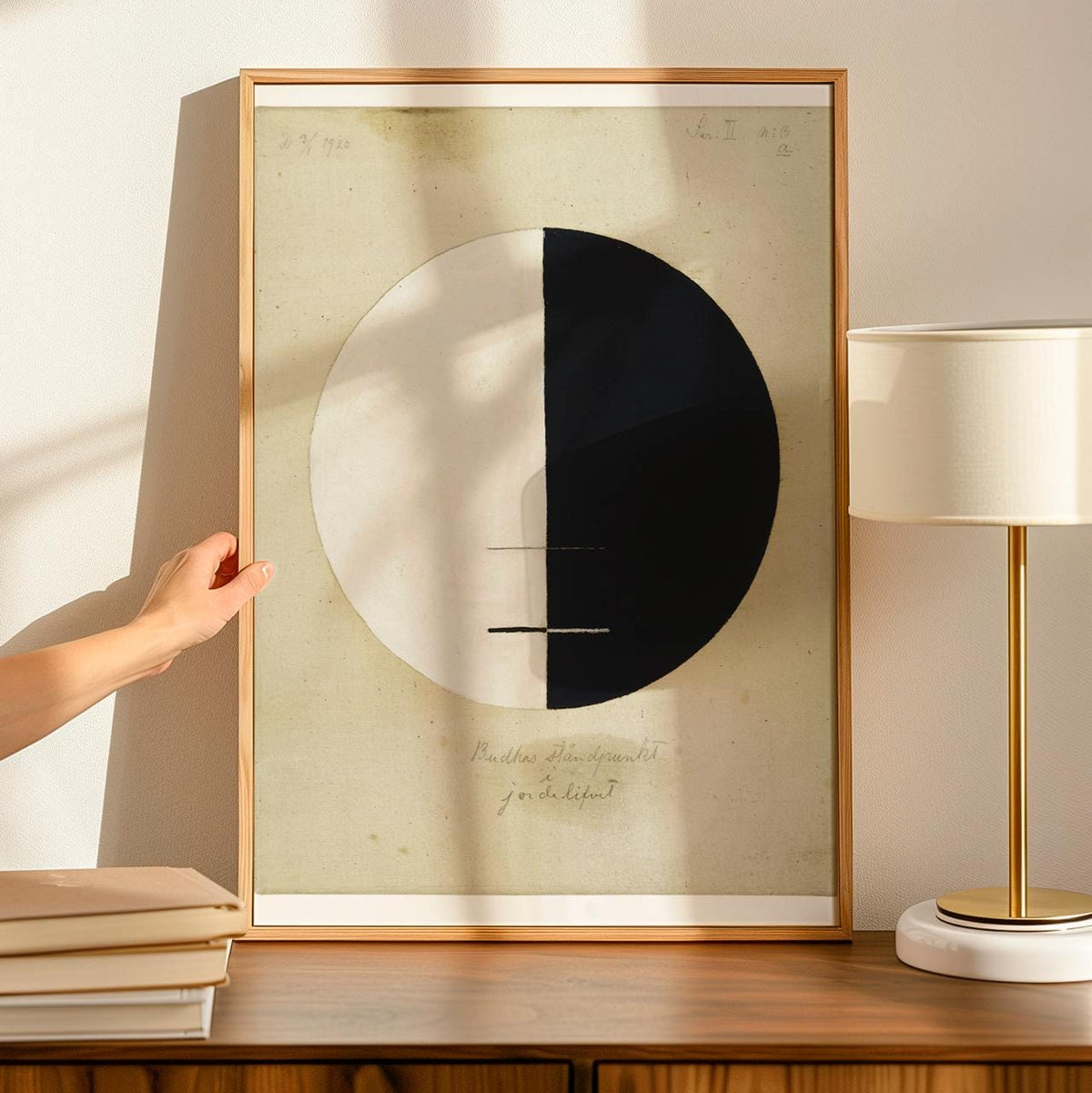 Hilma af Klint - Buddhas Standpoint Earthly Life No 3 - Abstract Spiritual Print, Black White Circle Wall Art, Pioneer G