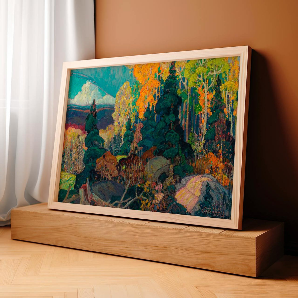 Franklin Carmichael - Autumn Hillside - Vibrant Fall Trees Print, Modern Landscape Canvas Art, Vintage Nature Boho Wall 