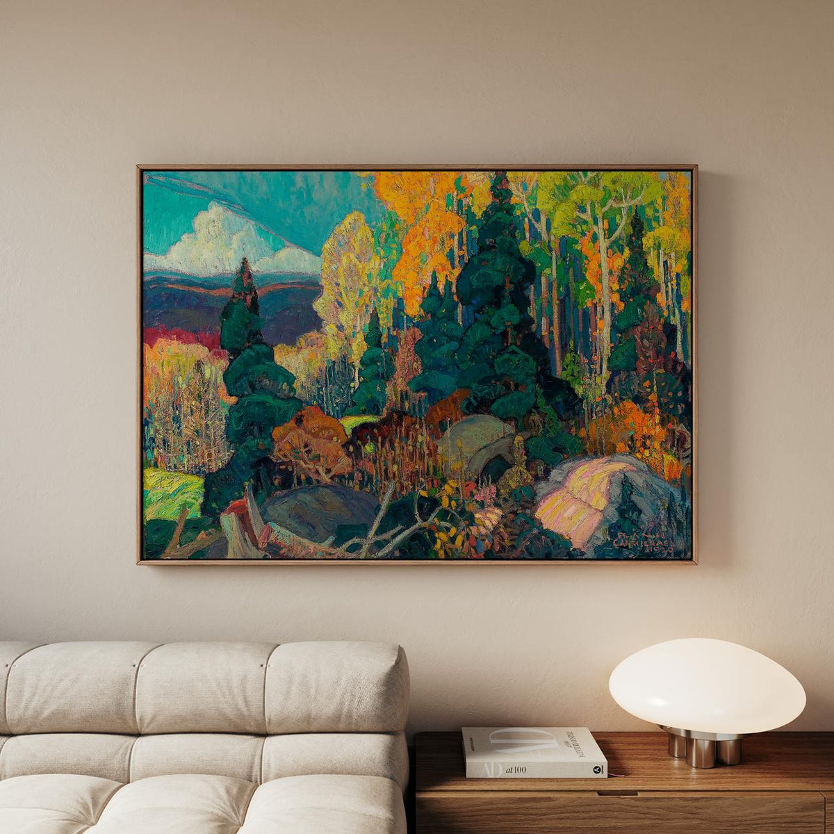Franklin Carmichael - Autumn Hillside - Vibrant Fall Trees Print, Modern Landscape Canvas Art, Vintage Nature Boho Wall 