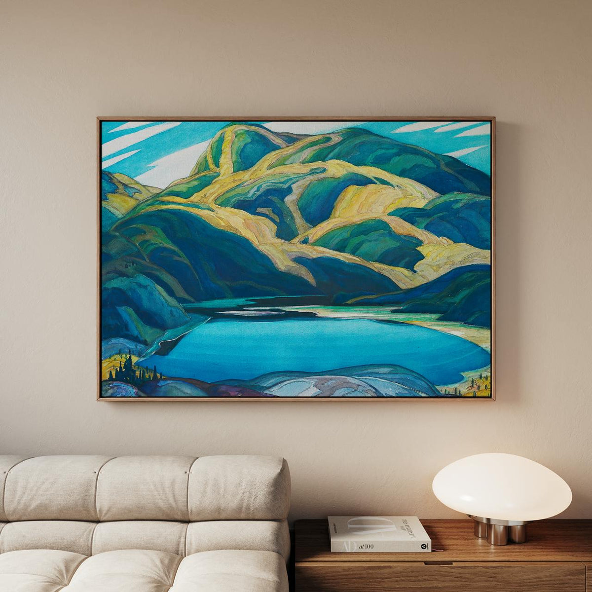 Franklin Carmichael - Lone Lake - Isolated Mountain Lake Print, Modern Nature Canvas Art, Vintage Landscape Boho Wall De