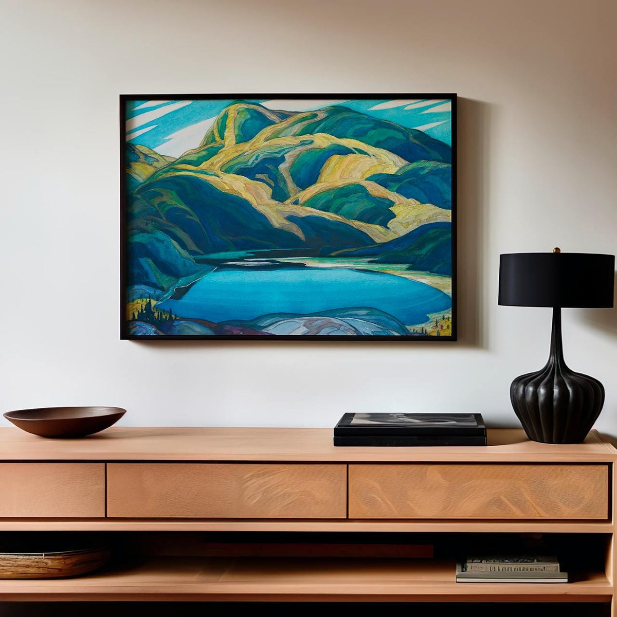 Franklin Carmichael - Lone Lake - Isolated Mountain Lake Print, Modern Nature Canvas Art, Vintage Landscape Boho Wall De