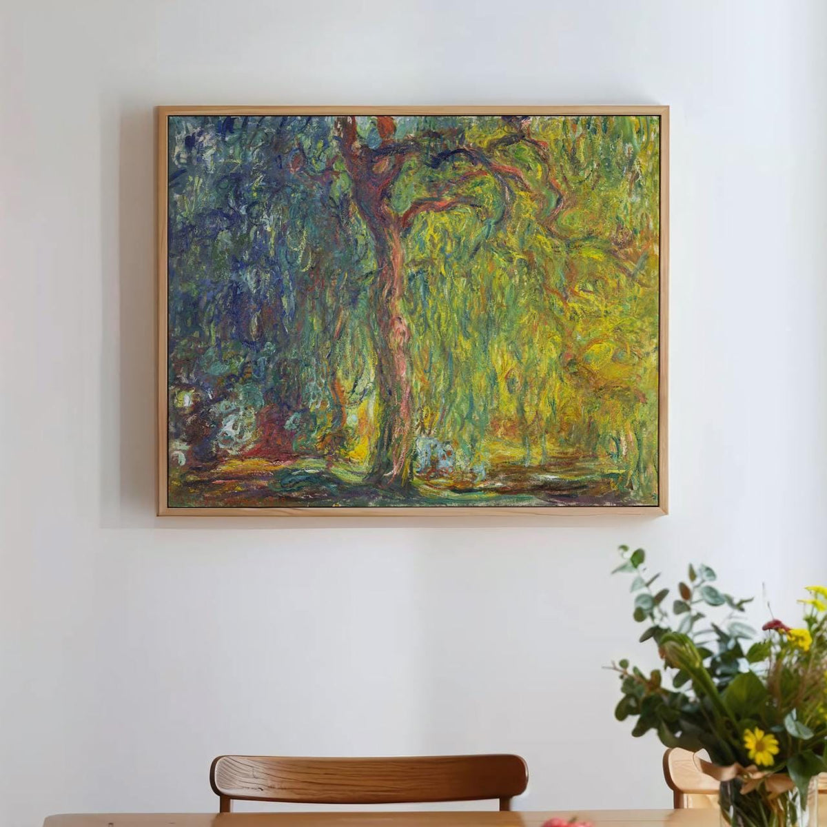 Claude Monet, Weeping Willow - Garden Tree Print, Impressionist Nature Art, Serene Decor, Modern Living Room Canvas Wall