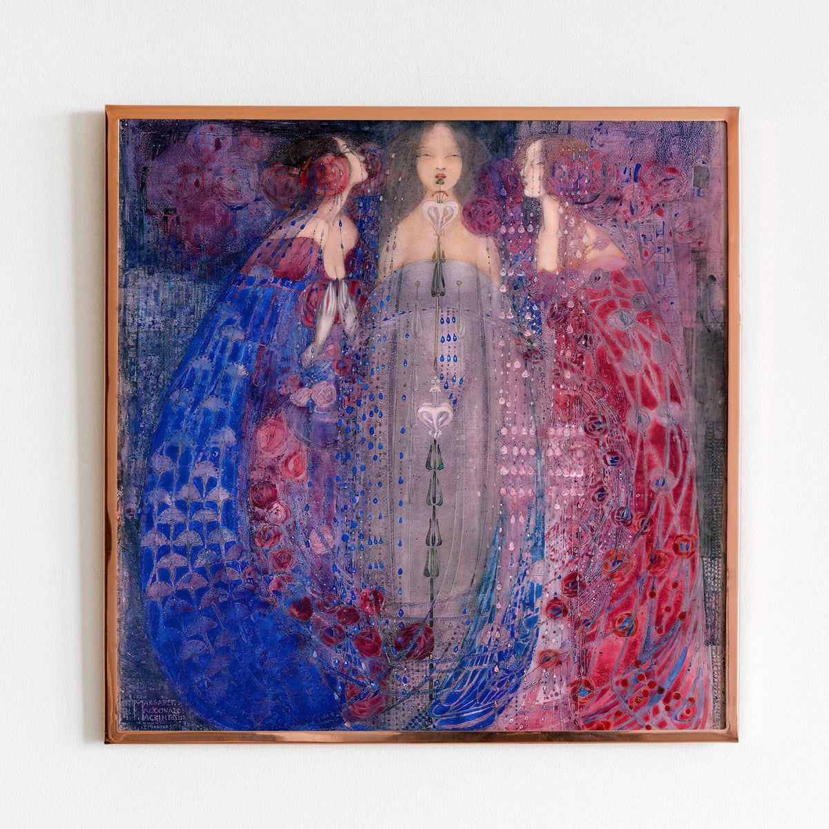 Margaret Macdonald Mackintosh - The Three Perfumes. Canvas art, Giclee canvas, Beautiful girls art print, Gallery wrappe