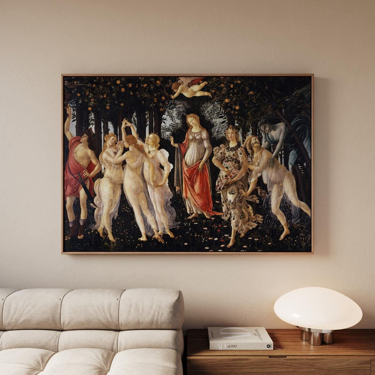 Sandro Botticelli, Primavera Spring 1482 - Large Canvas Wall Art Print, Home Decor, Framed Canvas Art