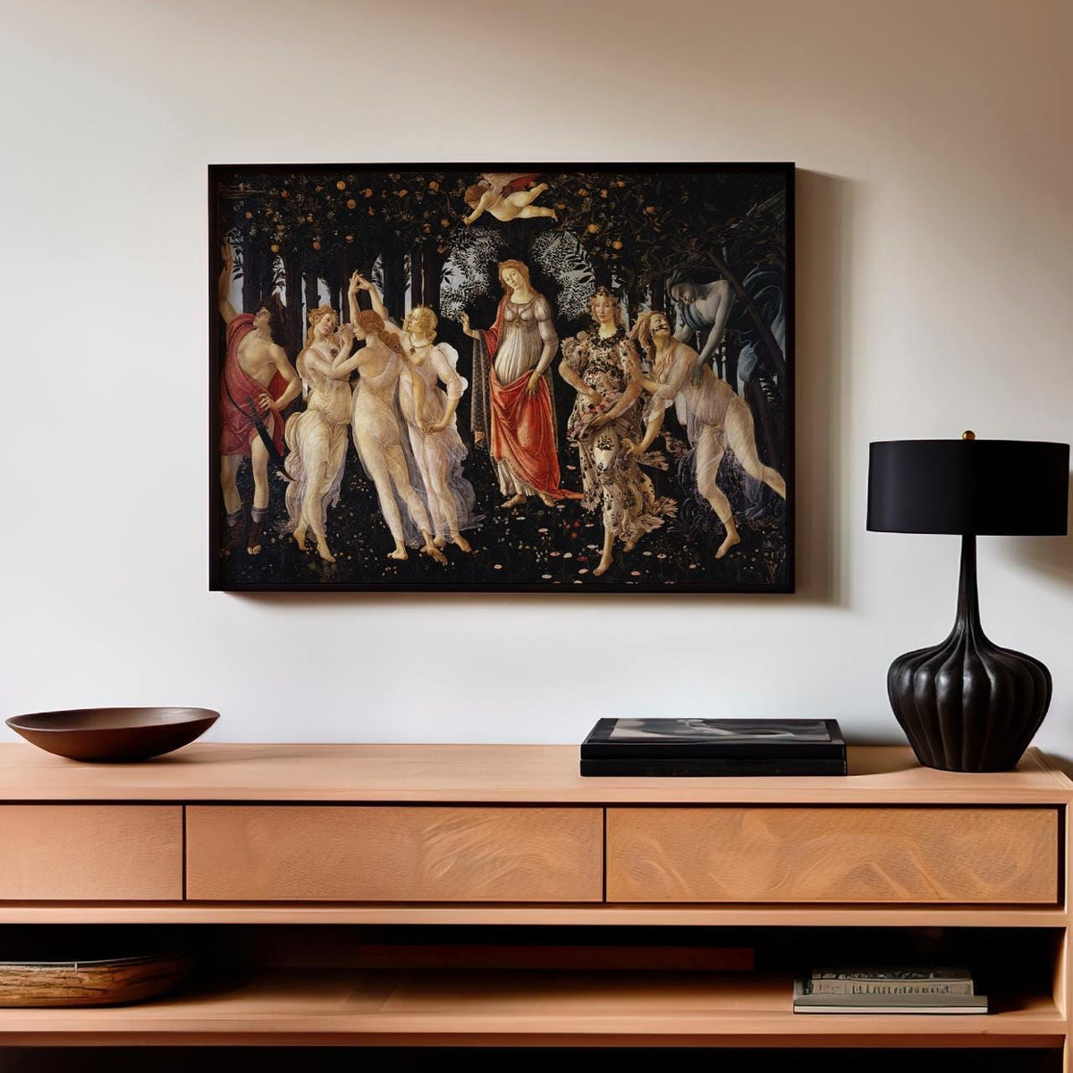 Sandro Botticelli, Primavera Spring 1482 - Large Canvas Wall Art Print, Home Decor, Framed Canvas Art