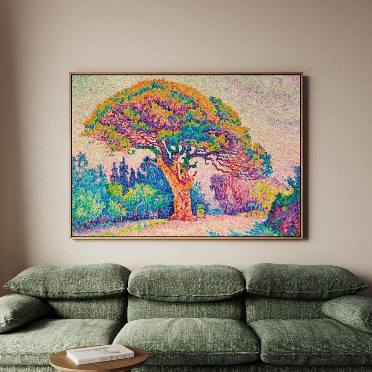 Paul Signac, The Pine Tree Saint Tropez 1909 - Canvas Wall Art Print, Rustic Home Decor, Large Framed Art