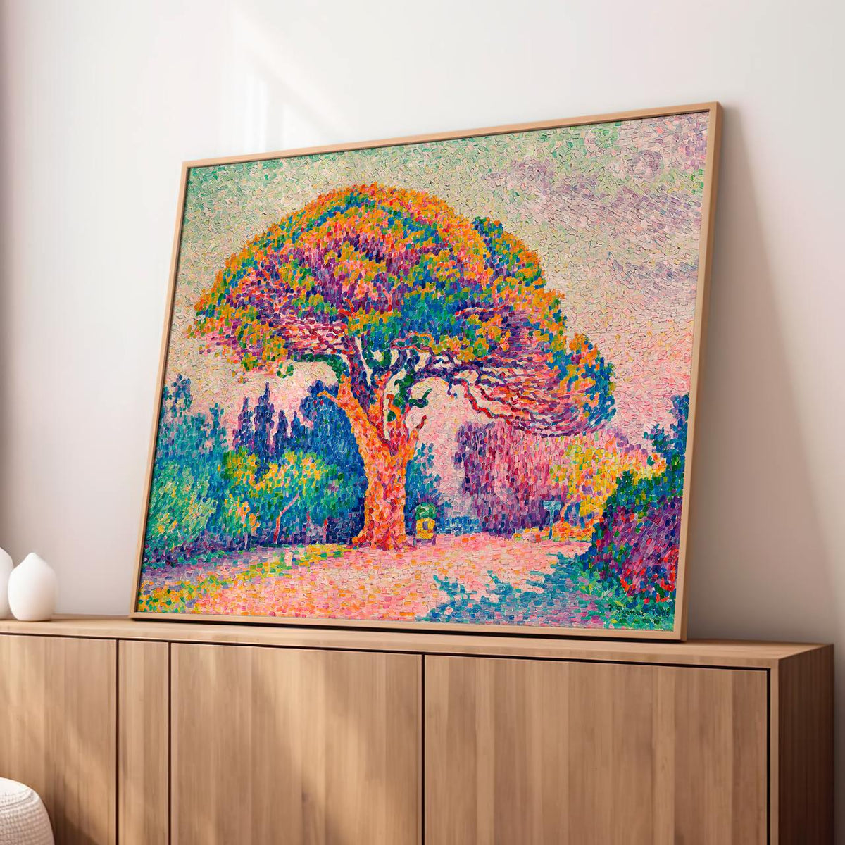 Paul Signac, The Pine Tree Saint Tropez 1909 - Canvas Wall Art Print, Rustic Home Decor, Large Framed Art