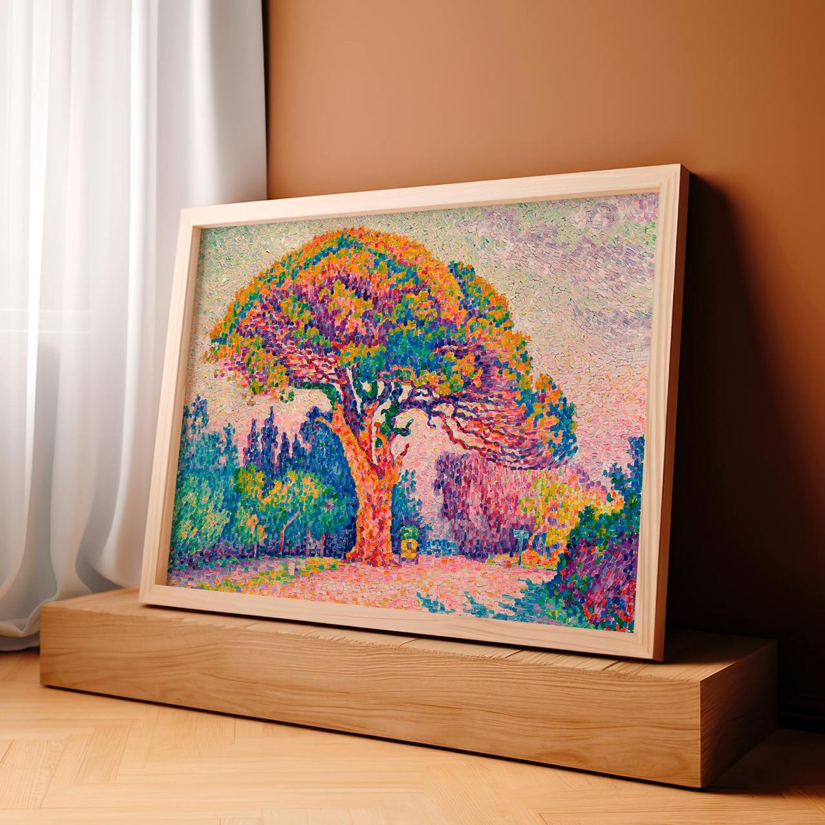 Paul Signac, The Pine Tree Saint Tropez 1909 - Canvas Wall Art Print, Rustic Home Decor, Large Framed Art