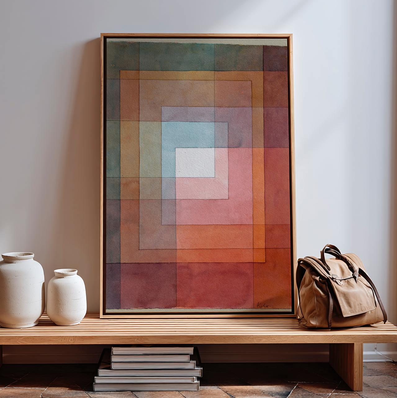 Paul Klee, Polyphonic Setting for White 1930 - Framed Canvas Wall Art, Office Decor, Large Abstract Print