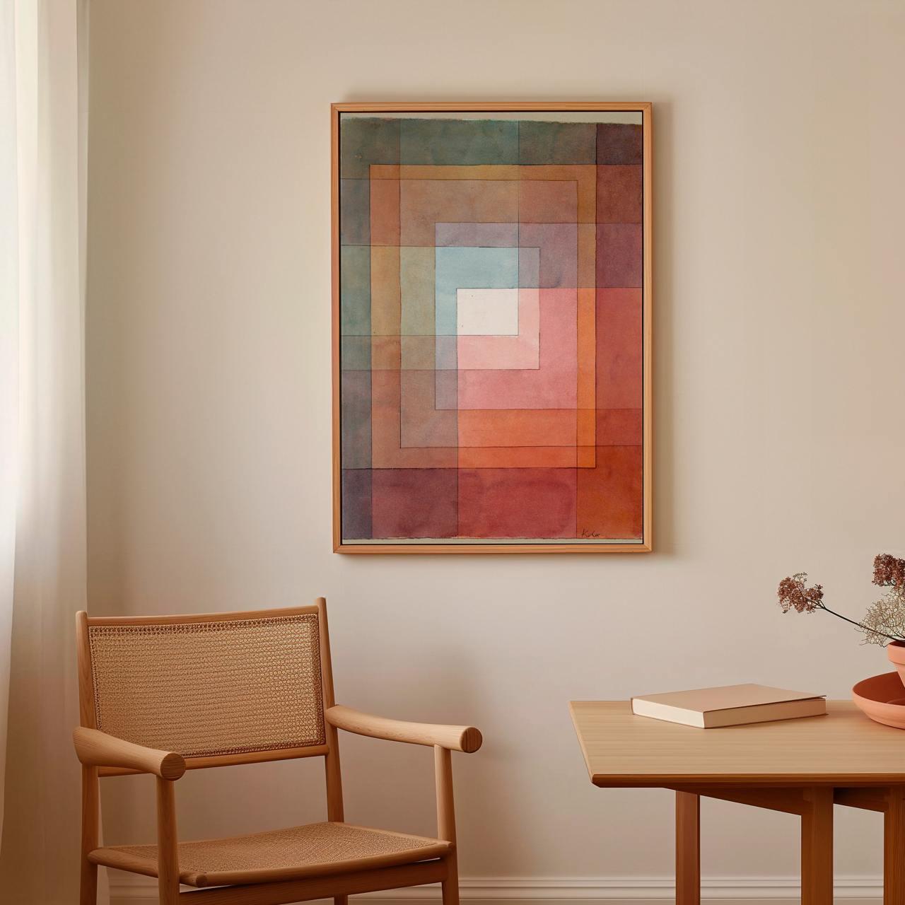 Paul Klee, Polyphonic Setting for White 1930 - Framed Canvas Wall Art, Office Decor, Large Abstract Print