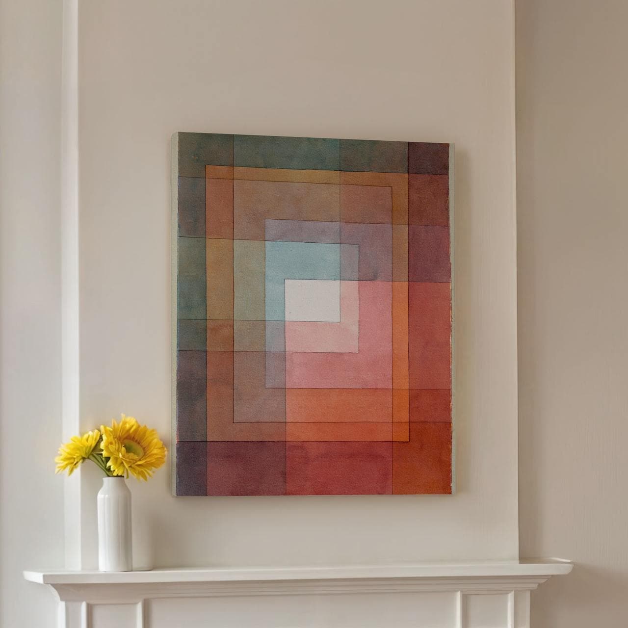 Paul Klee, Polyphonic Setting for White 1930 - Framed Canvas Wall Art, Office Decor, Large Abstract Print