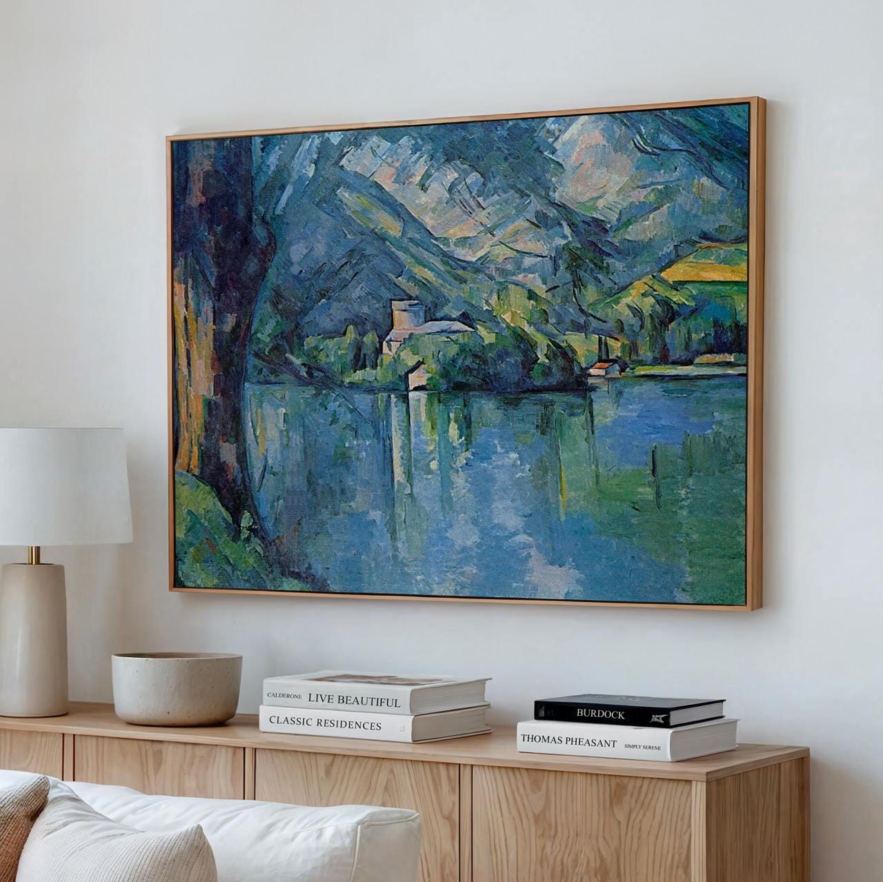 Paul Cezanne, Lake of Annecy 1890s - Framed Canvas Wall Art Print, Home Decor, Modern Gallery Art