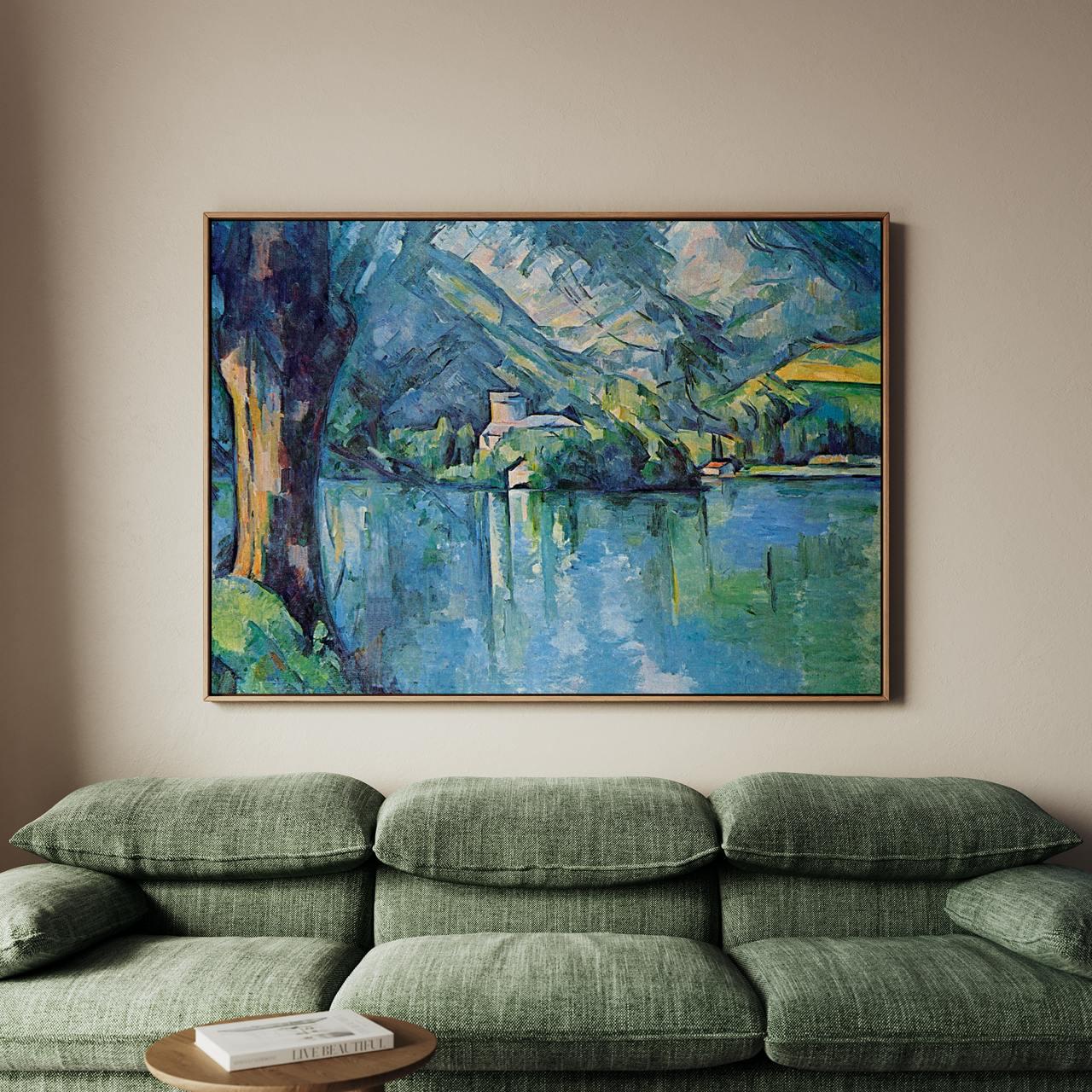 Paul Cezanne, Lake of Annecy 1890s - Framed Canvas Wall Art Print, Home Decor, Modern Gallery Art
