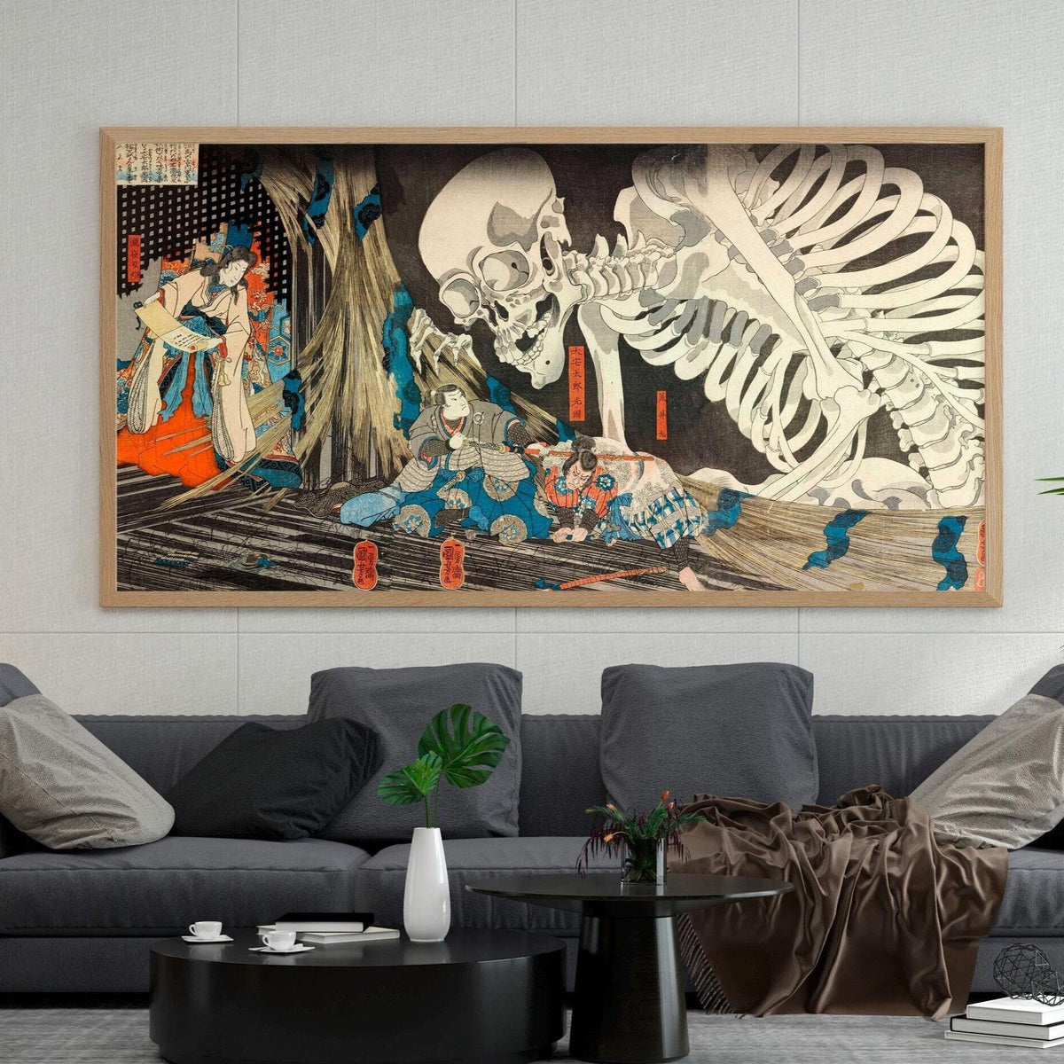 Utagawa Kuniyoshi - Takiyasha the Witch and the Skeleton Spectre. Japanese home decor, Canvas painting, Famous art, Japa