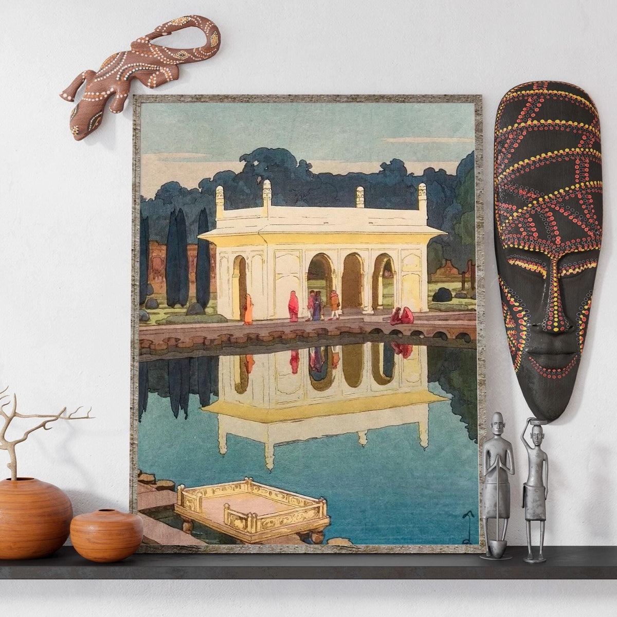 Hiroshi Yoshida - The Shalimar Gardens, Lahore. Japanese poster print, Painting on canvas, Elegant home decor, Japanese 