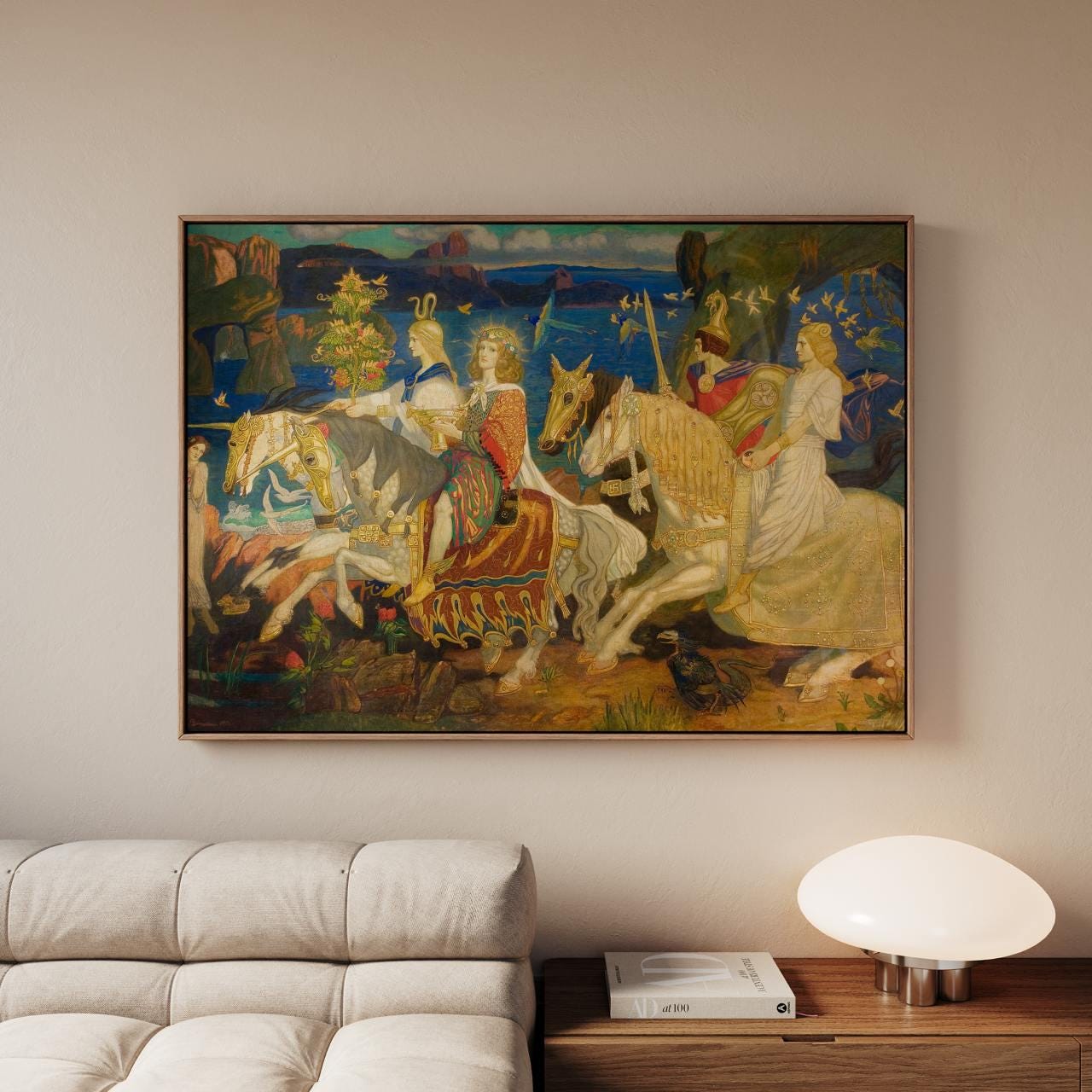 John Duncan - Riders of the Sidhe - Celtic Fairy Riders Print, Mythical Horses Wall Art, Symbolist Fantasy Decor, Vintag