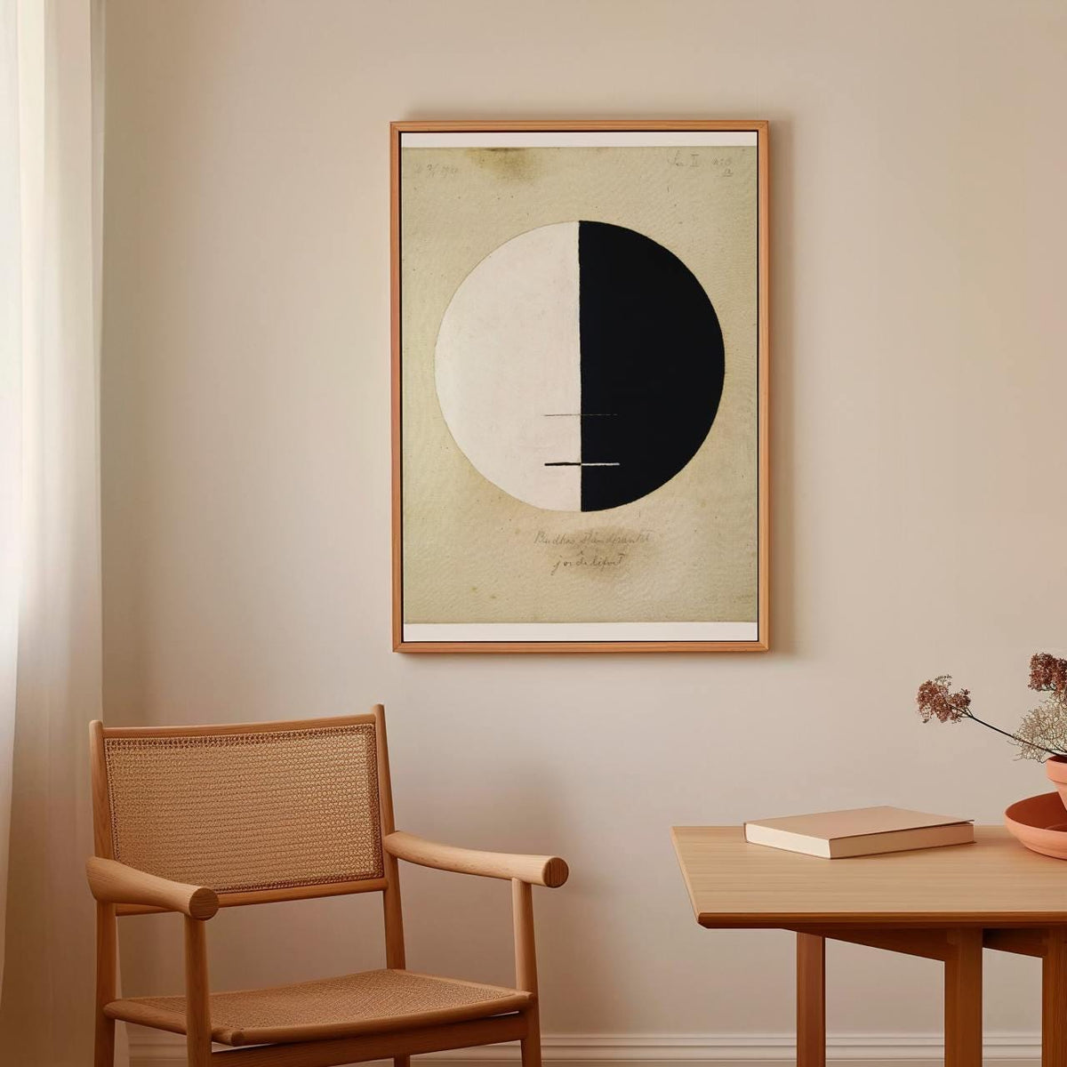 Hilma af Klint - Buddhas Standpoint Earthly Life No 3 - Abstract Spiritual Print, Black White Circle Wall Art, Pioneer G