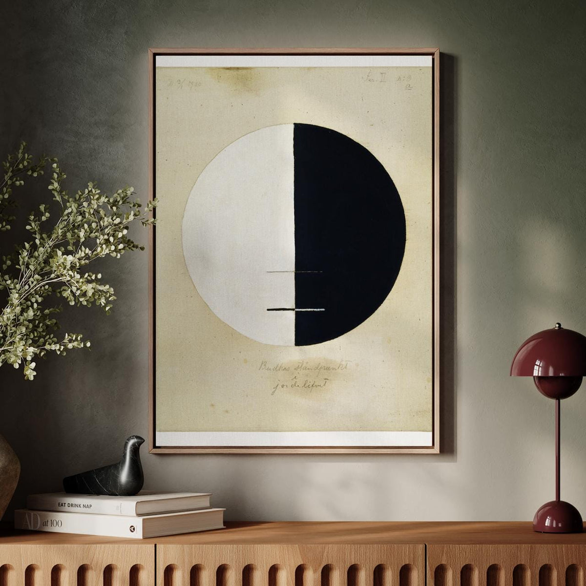 Hilma af Klint - Buddhas Standpoint Earthly Life No 3 - Abstract Spiritual Print, Black White Circle Wall Art, Pioneer G