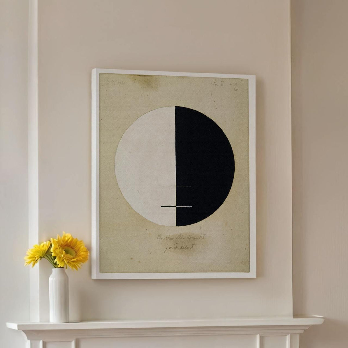 Hilma af Klint - Buddhas Standpoint Earthly Life No 3 - Abstract Spiritual Print, Black White Circle Wall Art, Pioneer G