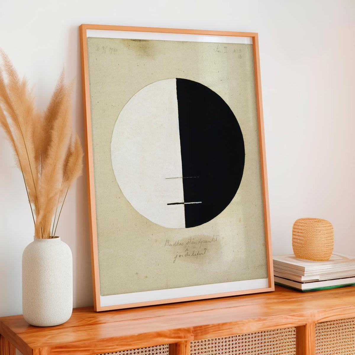 Hilma af Klint - Buddhas Standpoint Earthly Life No 3 - Abstract Spiritual Print, Black White Circle Wall Art, Pioneer G