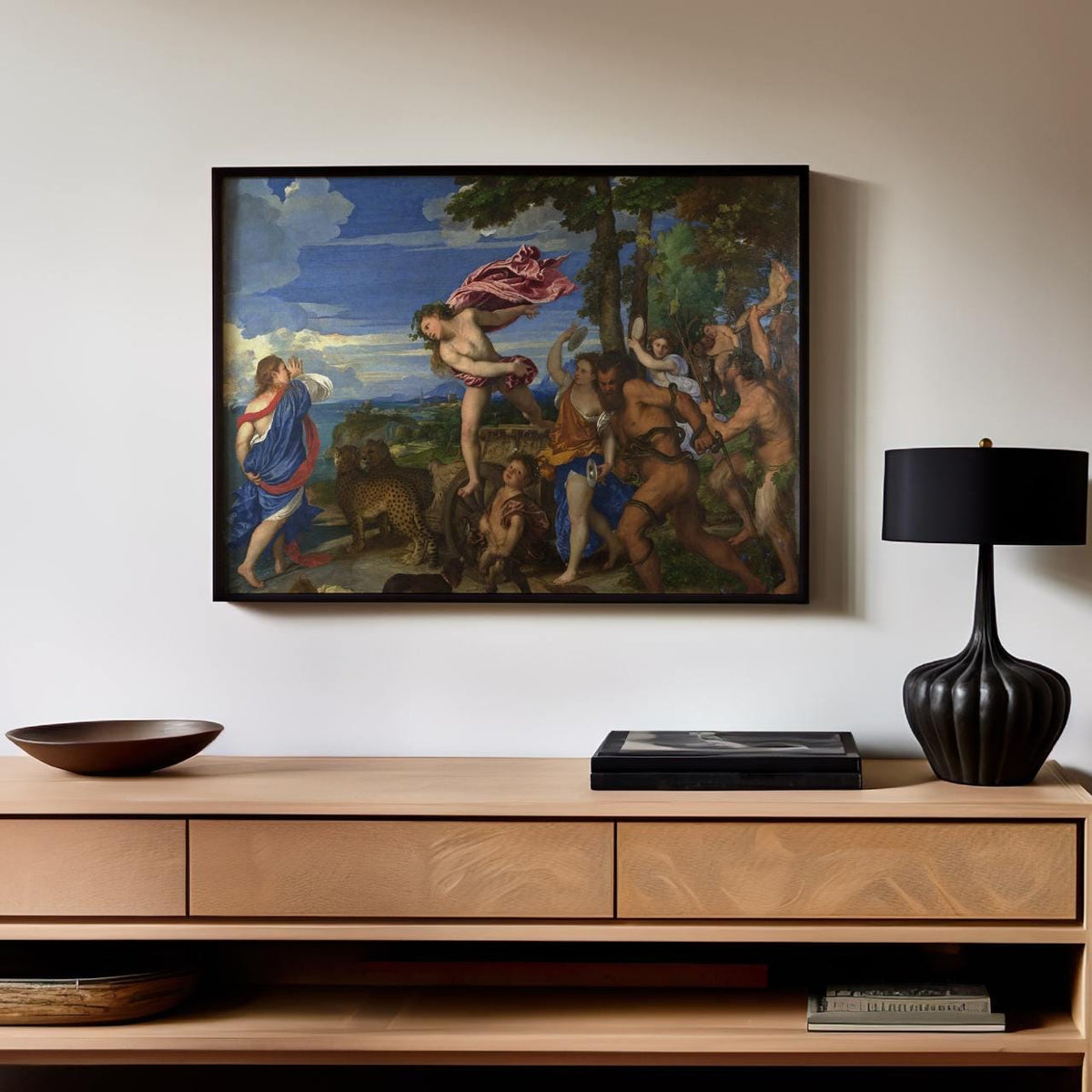 Titian - Bacchus and Ariadne - Renaissance Mythological Canvas Print, Classical Figures Italian Art Romantic Wall Decor 