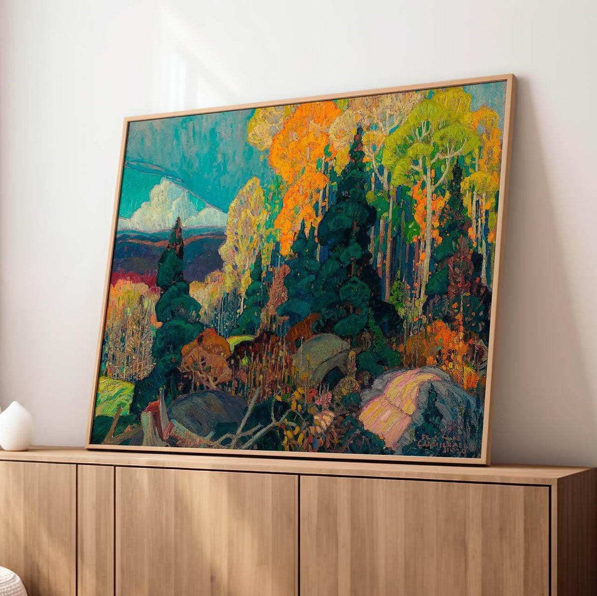 Franklin Carmichael - Autumn Hillside - Vibrant Fall Trees Print, Modern Landscape Canvas Art, Vintage Nature Boho Wall 