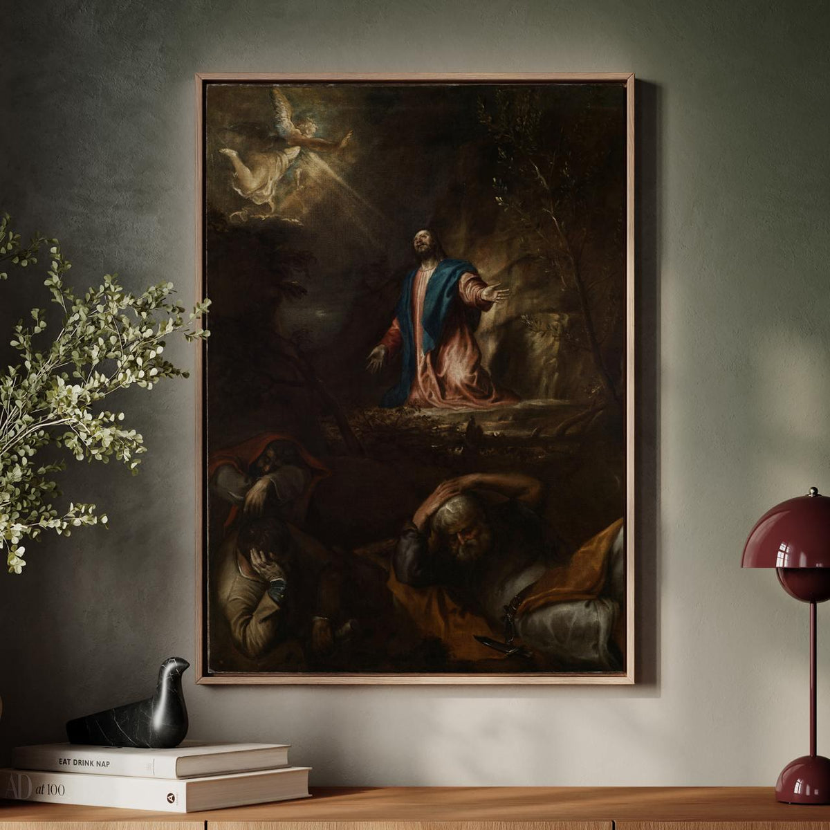 Titian - Agony in the Garden 1562 - Renaissance Biblical Canvas Print, Sacred Night Prayer Art, Classic Religious Wall A