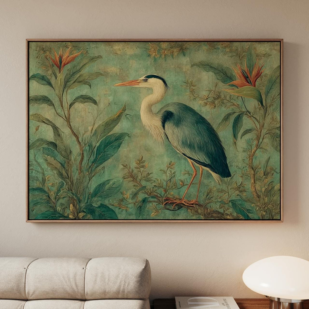 Living Room Vintage Floral Wall Hanging Framed Art Print, Poster Wall Art Floral Tapestry, Garden Flower Antique Wall Ha