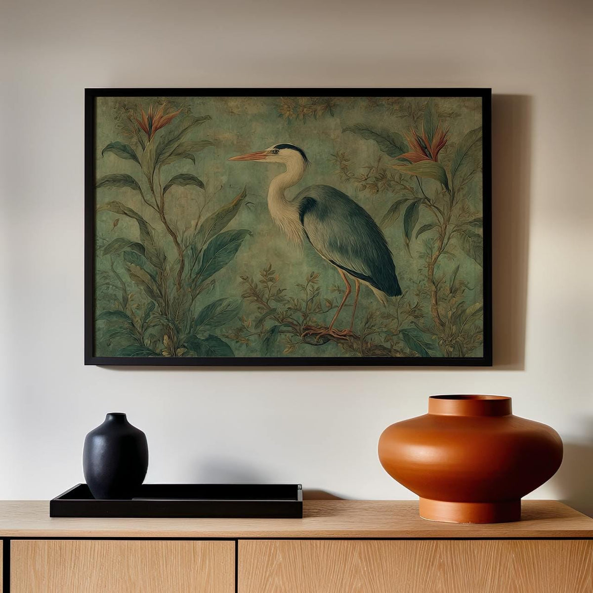 Living Room Vintage Floral Wall Hanging Framed Art Print, Poster Wall Art Floral Tapestry, Garden Flower Antique Wall Ha