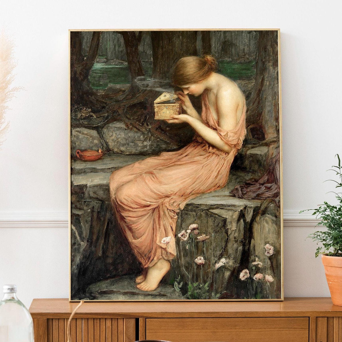 John William Waterhouse, Psyche Opening the Golden Box - romantic wall art, mythological poster print, giclee canvas, ga