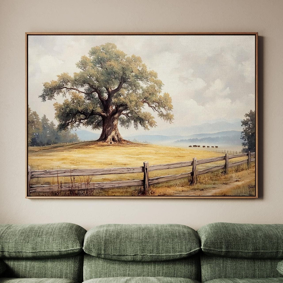Rustic Wall Decor Old Barn Painting Canvas Print, Vintage Wood Background Large Wall Art, Decor Panoramic Living Room De
