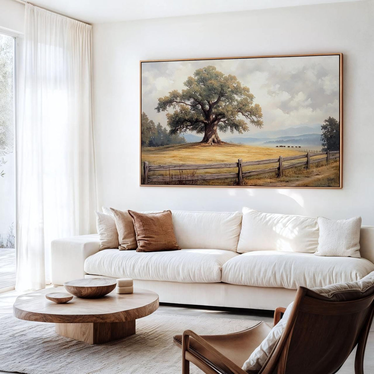 Rustic Wall Decor Old Barn Painting Canvas Print, Vintage Wood Background Large Wall Art, Decor Panoramic Living Room De
