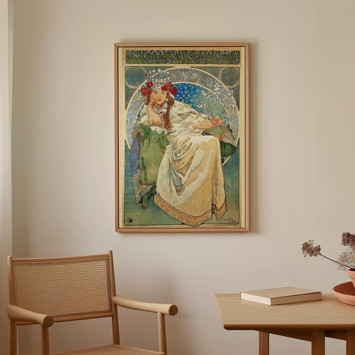 Alphonse Mucha, Princess Hyacinth 1911 - Art Nouveau Ballet Poster, Portrait Wall Art, Vintage Decor for Bedroom, Canvas