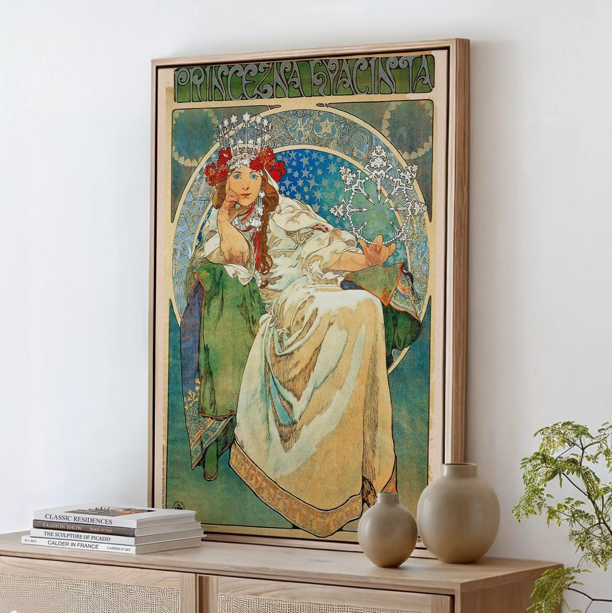Alphonse Mucha, Princess Hyacinth 1911 - Art Nouveau Ballet Poster, Portrait Wall Art, Vintage Decor for Bedroom, Canvas
