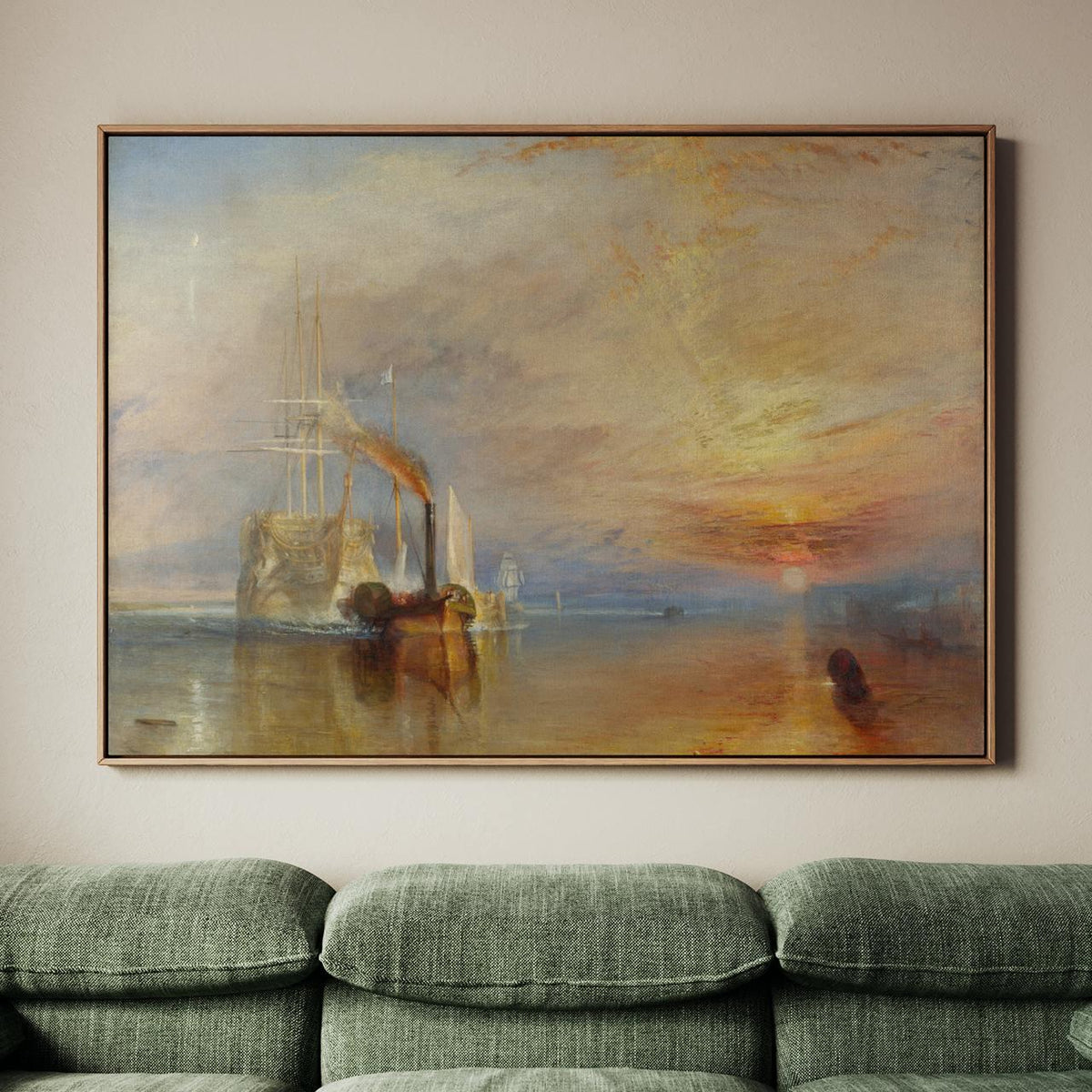 J.M.W. Turner, The Fighting Temeraire - Romantic Landscape, Marine Wall Art, Historic Scene Print, Vintage Sea Decor, Ca