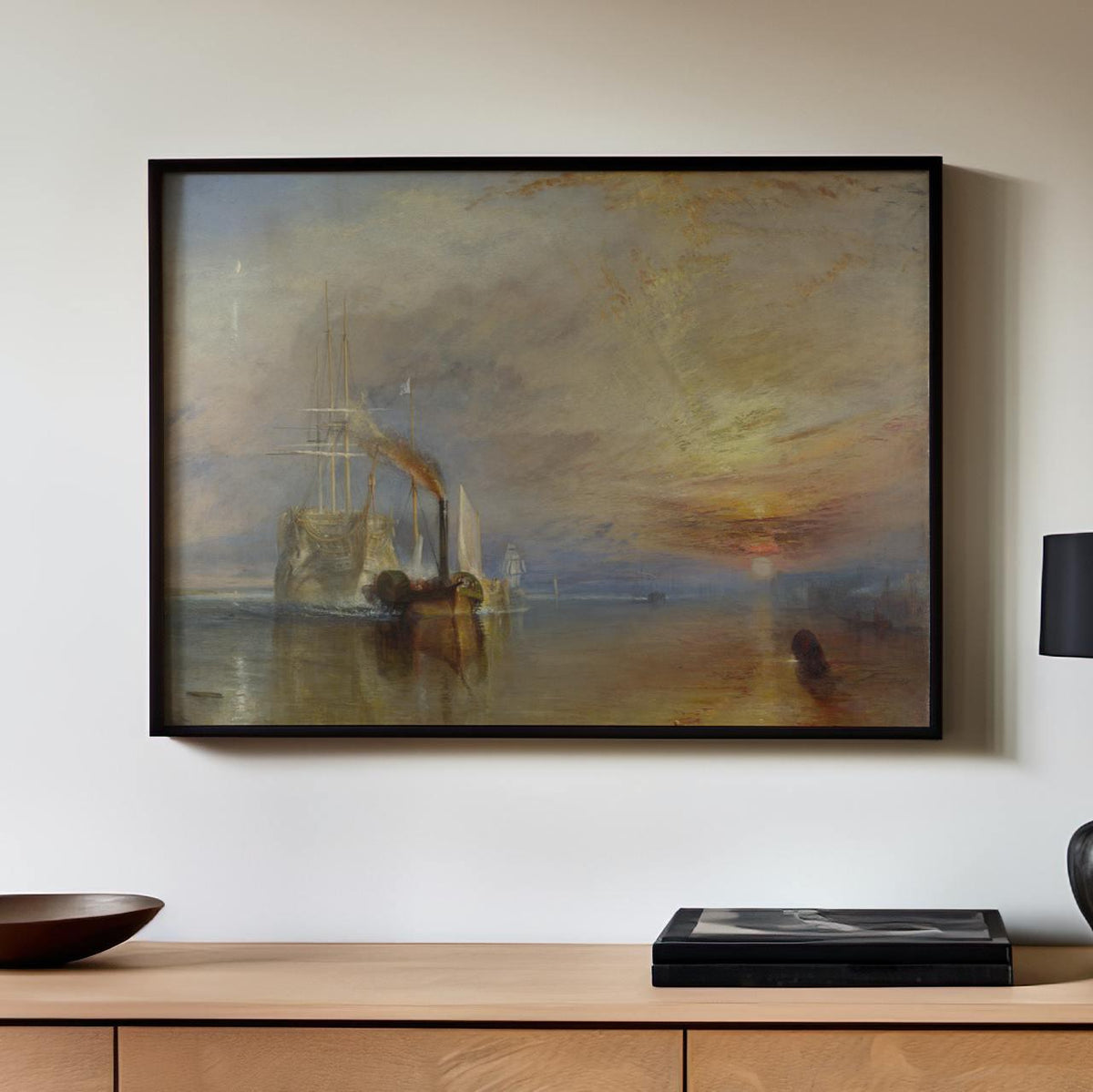 J.M.W. Turner, The Fighting Temeraire - Romantic Landscape, Marine Wall Art, Historic Scene Print, Vintage Sea Decor, Ca