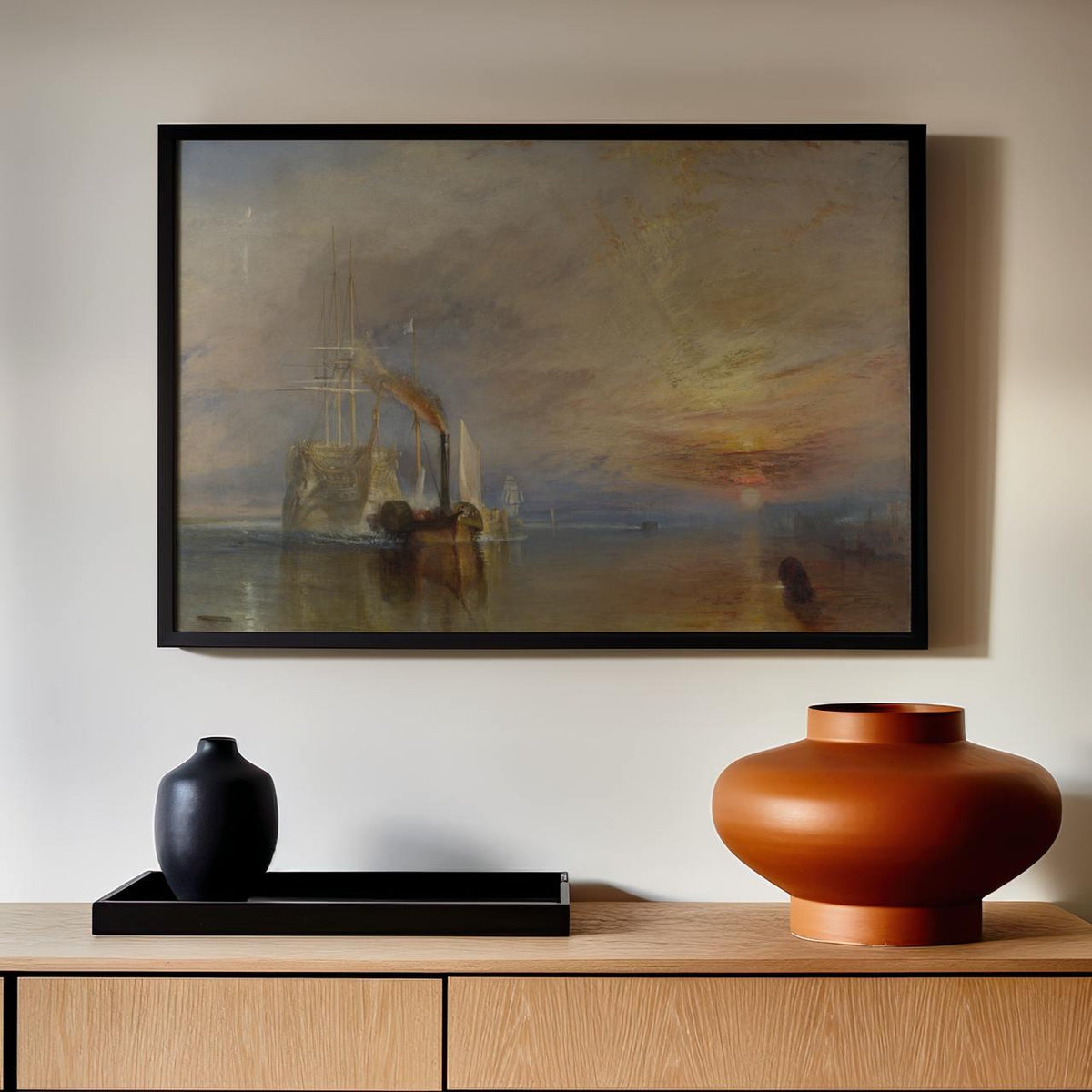 J.M.W. Turner, The Fighting Temeraire - Romantic Landscape, Marine Wall Art, Historic Scene Print, Vintage Sea Decor, Ca