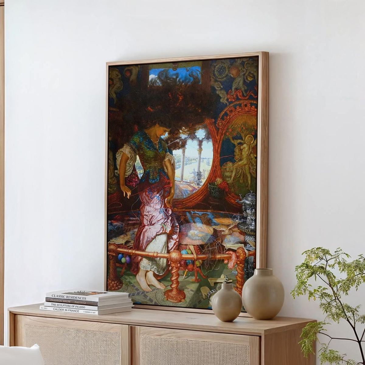 William Holman Hunt – The Lady of Shalott – Pre-Raphaelite Weaving Tower, Tennyson Legend Art Print