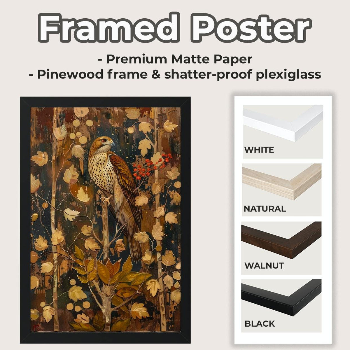 Folk Art Flower Poster Framed Vintage Rose Emile Bernard Wall Art, Decorative Garden Artwork Print, Botanical Romantic H