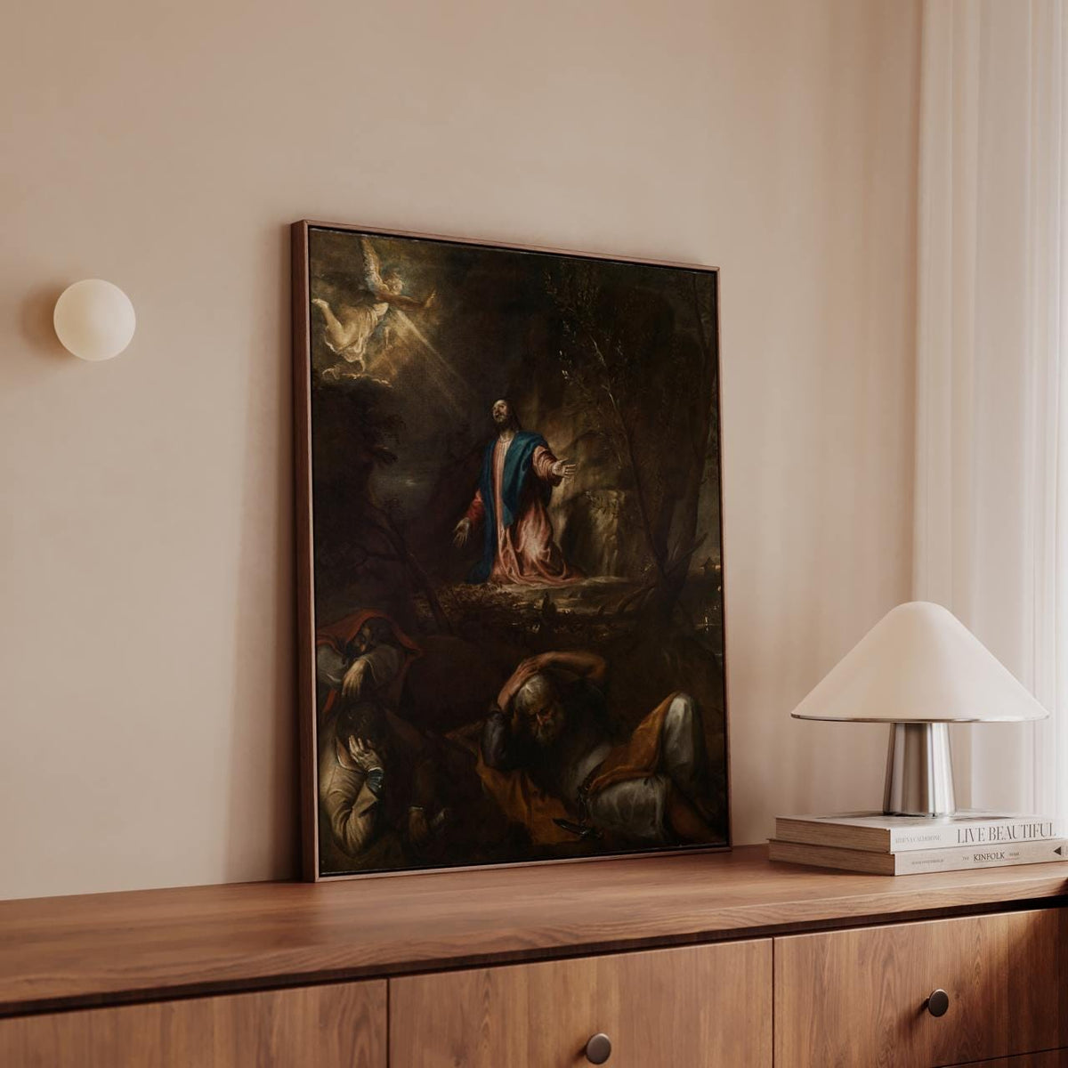Titian - Agony in the Garden 1562 - Renaissance Biblical Canvas Print, Sacred Night Prayer Art, Classic Religious Wall A