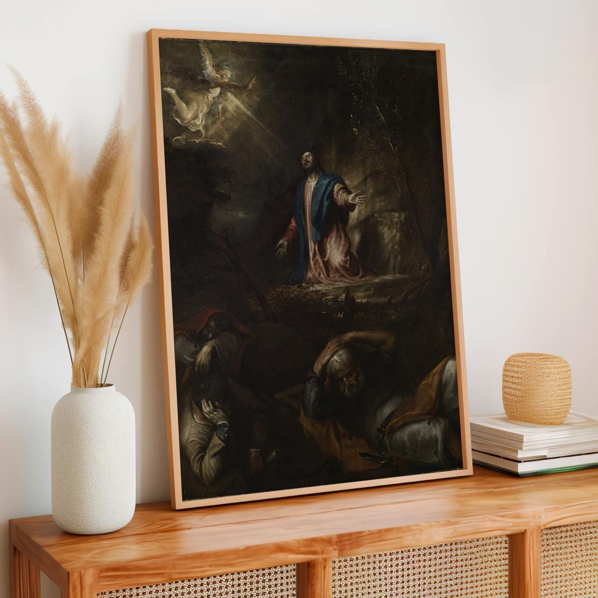 Titian - Agony in the Garden 1562 - Renaissance Biblical Canvas Print, Sacred Night Prayer Art, Classic Religious Wall A
