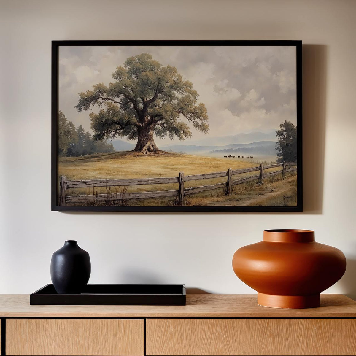 Rustic Wall Decor Old Barn Painting Canvas Print, Vintage Wood Background Large Wall Art, Decor Panoramic Living Room De