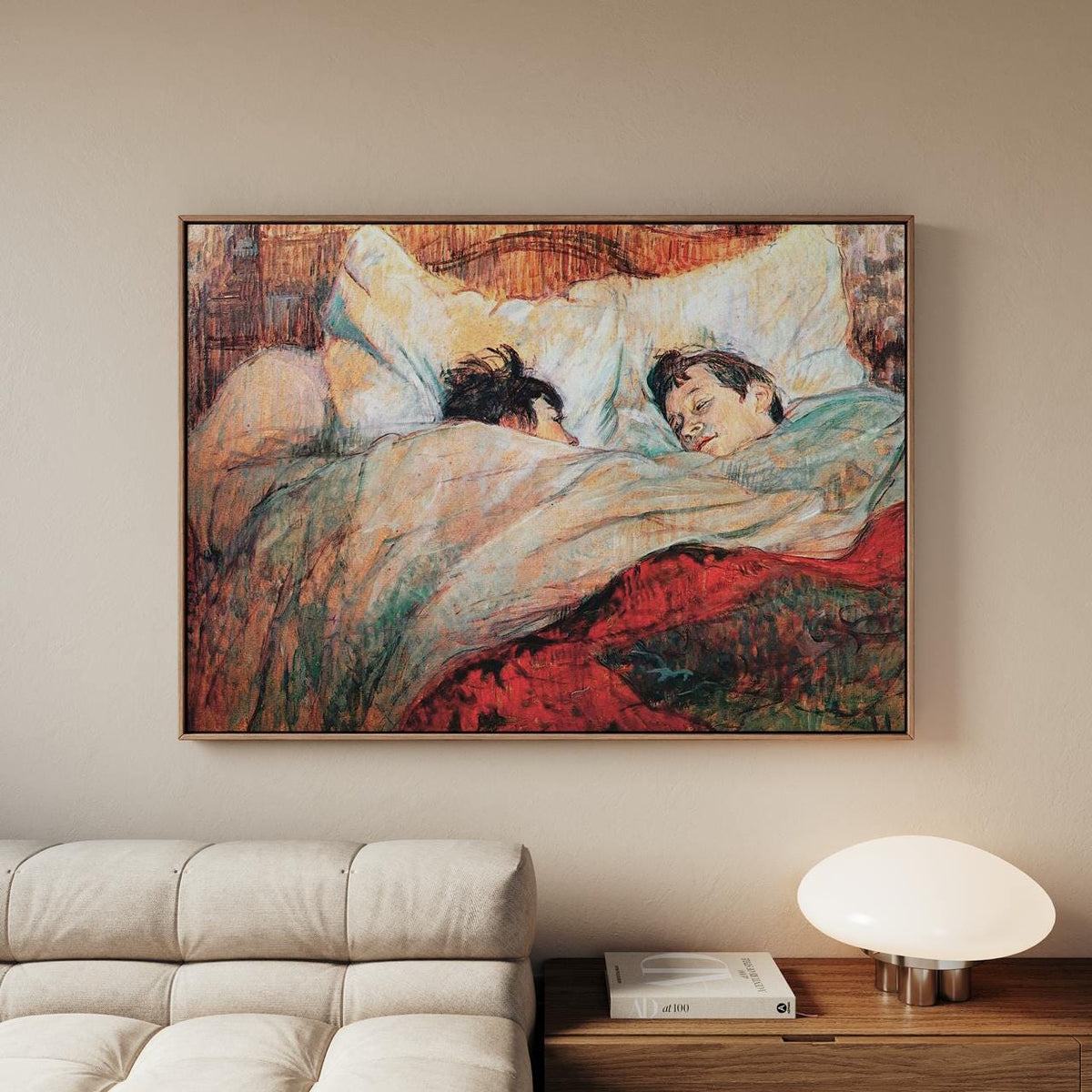Henri de Toulouse Lautrec, In Bed The Kiss - Post Impression Print, French Modern Art, Bohemian Bedroom Decor, Canvas Wa