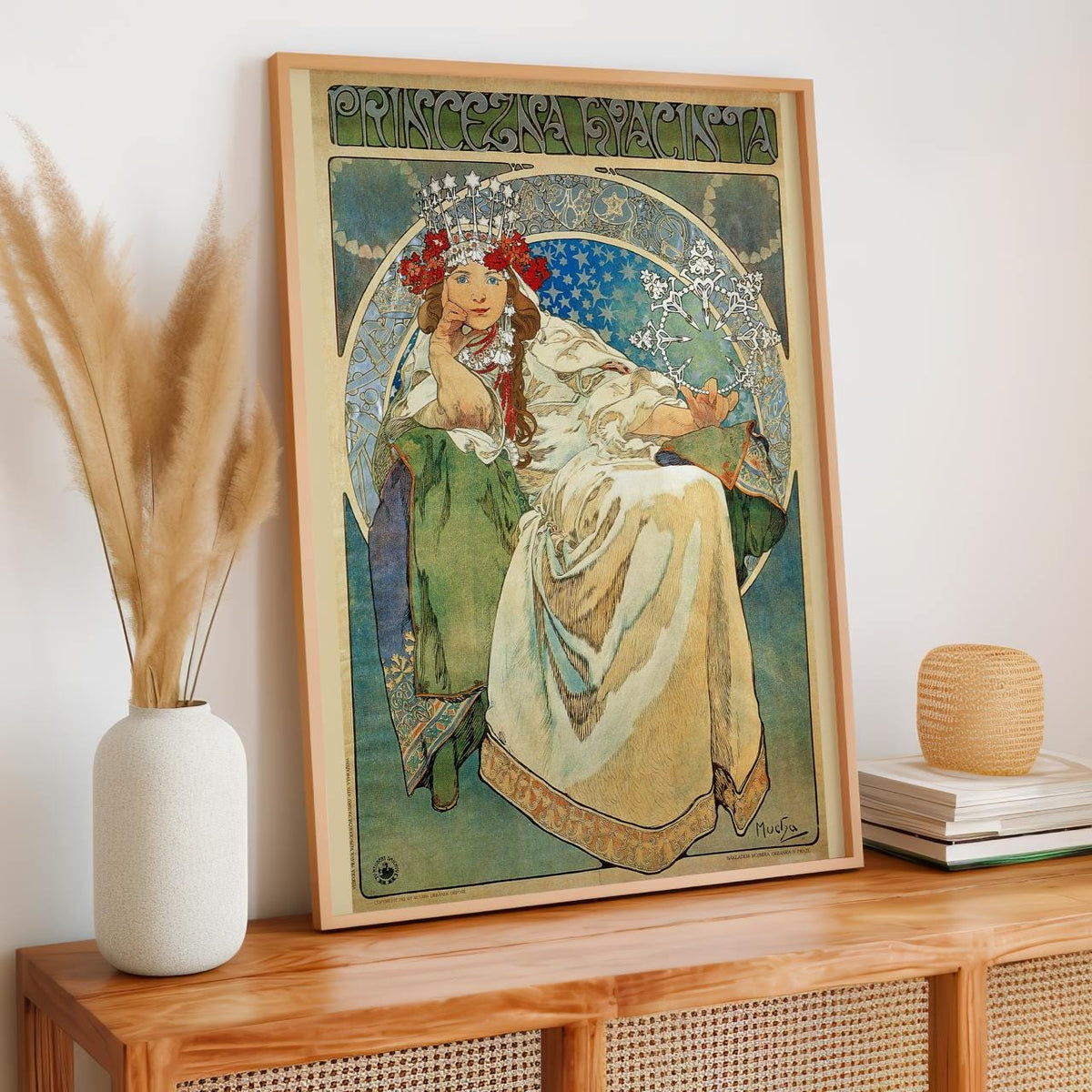 Alphonse Mucha, Princess Hyacinth 1911 - Art Nouveau Ballet Poster, Portrait Wall Art, Vintage Decor for Bedroom, Canvas